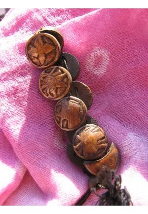 BR7024 bracelet os de buffle symbol nepalais marron