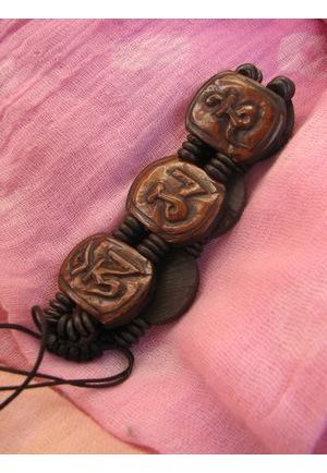 BR7082 bracelet os de buffle nepal marron