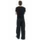 Pantalon mixte large droit basique coton leger noir uni Pyanta