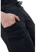 Pantalon mixte large droit basique coton leger noir uni Pyanta