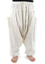 Pantalon sarwel Nepal zen homme femme coton leger creme Tara