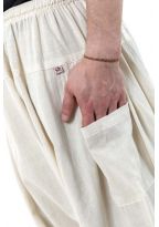 Pantalon sarwel Nepal zen homme femme coton leger creme Tara