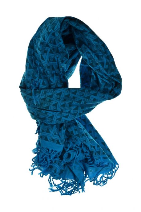 Echarpe femme turquoise labyrinth