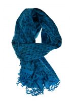 Echarpe femme turquoise labyrinth
