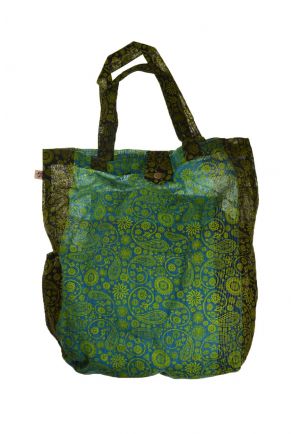 Sac tote bag coton imprime indian ethnic chic cachemire et fleurs