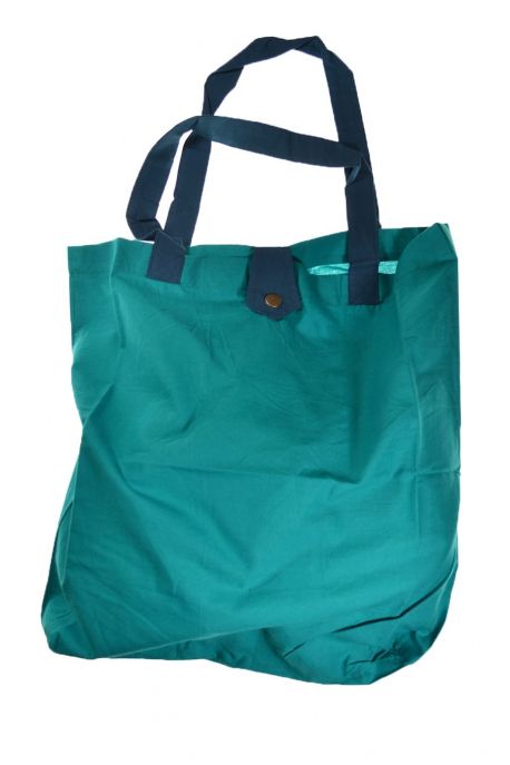 Sac tote bag coton imprimé turquoise funny pelion