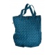 Sac tote bag coton imprimé ethnic keyword turquoise