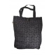 Sac tote bag coton imprimé ethnic gingko dream gris noir