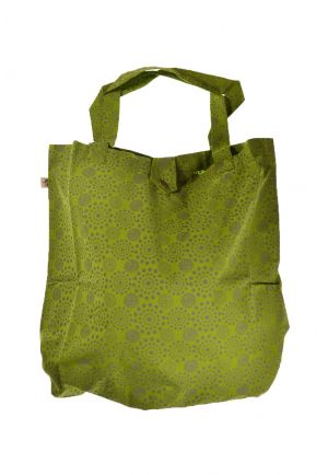 Sac tote bag coton imprimé ethnic bengali fire vert kaki
