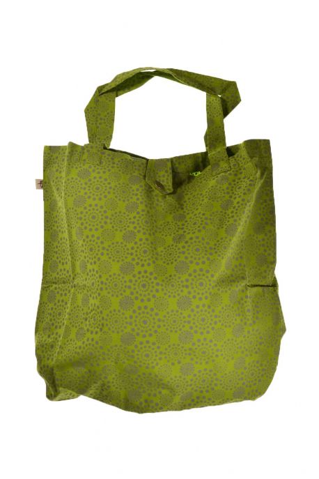 Sac tote bag coton imprimé ethnic bengali fire vert kaki