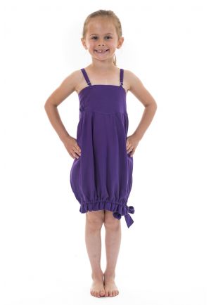 Robe bandeau smocke violette bretelles reglables Mini Svinah