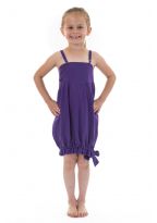 Robe bandeau smocke violette bretelles reglables Mini Svinah