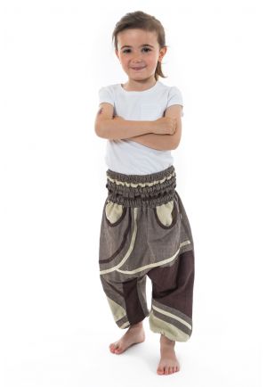 Sarouel enfant elastique Mini Brownie chocolat