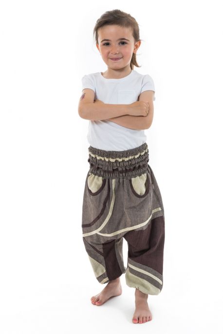 Sarouel enfant elastique Mini Brownie chocolat