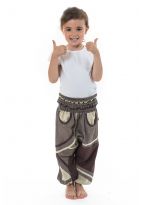Sarouel enfant elastique Mini Brownie chocolat