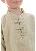 Chemise nepalaise enfant col mao chanvre Keta