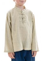 Chemise nepalaise enfant col mao chanvre Keta