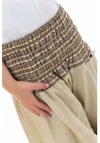 Pantalon enfant aladin ete creme chanvre Mini Ganesh