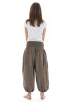 Sarouel ado smocks coton chanvre fonce Hindito