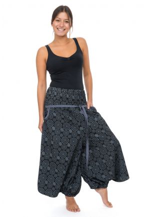 Sarouel jupe pantacourt femme ceinture elastique Kolami 