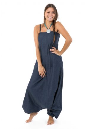 Combinaison sarouel denim blue jean soft ethnic street Salma