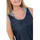 Tunique robe courte jean denim sans manche capuche de lutin Gina