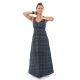 Robe longue originale princesse ethnique noir gris Alyna