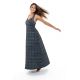 Robe longue originale princesse ethnique noir gris Alyna