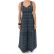 Robe longue originale princesse ethnique noir gris Alyna