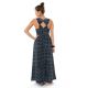 Robe longue originale princesse ethnique noir gris Alyna