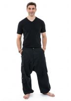 Pantalon sarouel baggy droit homme femme noir uni Sarul