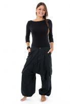 Pantalon sarouel baggy droit homme femme noir uni Sarul