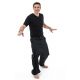 Pantalon sarouel baggy droit homme femme noir uni Sarul