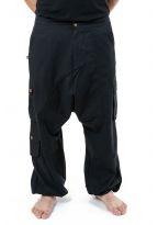 Pantalon sarouel baggy droit homme femme noir uni Sarul