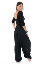 Pantalon sarouel baggy droit homme femme noir uni Sarul