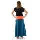 Jupe longue bleu petrole rose corail moutarde Ozanj