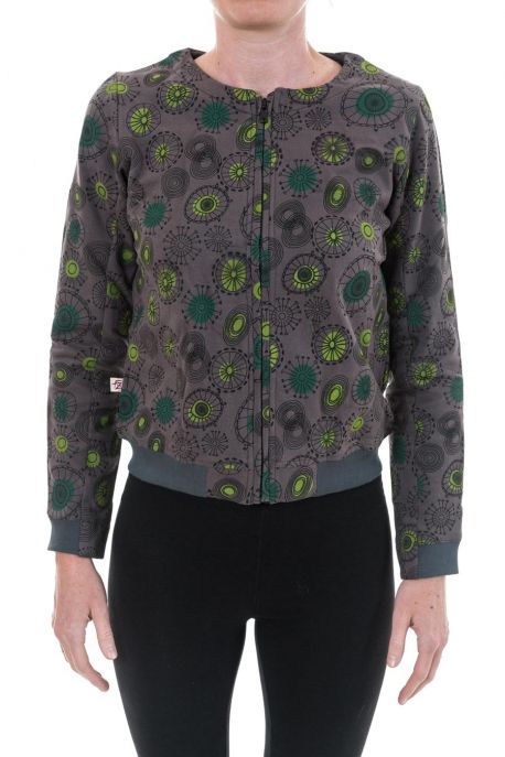 Gilet sweat zip style teddy cute print chapeaux et ombrelles