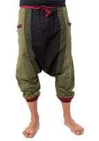 Sarwel pantacourt mixte coton leger noir vert jaune rouge