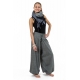 Pantalon ethnic chic aladin zen ceinture corset gris chine Divyna