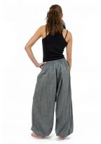 Pantalon ethnic chic aladin zen ceinture corset gris chine Divyna