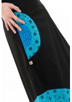 Jupe longue etnique original blue squares Patanjali