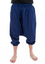 Sarouel pantacourt basique ethnique mixte bleu navy Tipur