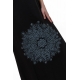 Robe longue dos nu mandala print noir gris Jeanne