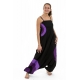 Combinaison sarouel femme coton doux noir violet mauve Halo
