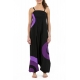 Combinaison sarouel femme coton doux noir violet mauve Halo