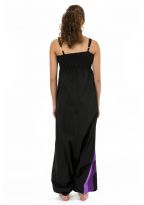 Combinaison sarouel femme coton doux noir violet mauve Halo