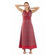 Robe longue ethnique chic rouge gris Alycia