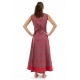 Robe longue ethnique chic rouge gris Alycia