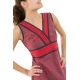 Robe longue ethnique chic rouge gris Alycia