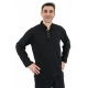 Chemise ethnique col mao manches transformables noir uni Ragyapa